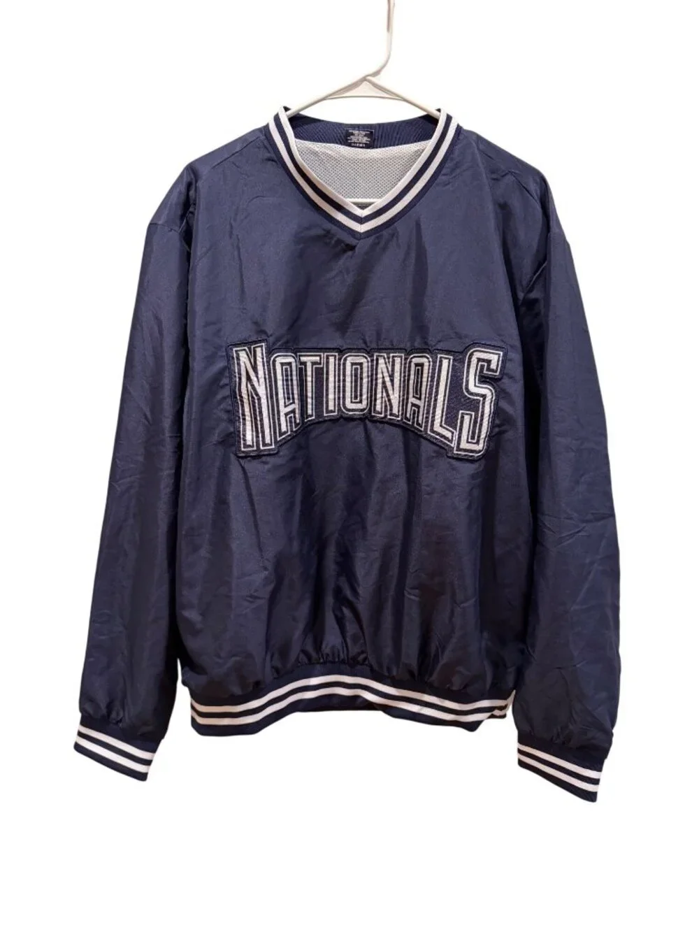 Washington Nationals Pullover Jacket Windbreaker‎ Navy Blue Men’s XL